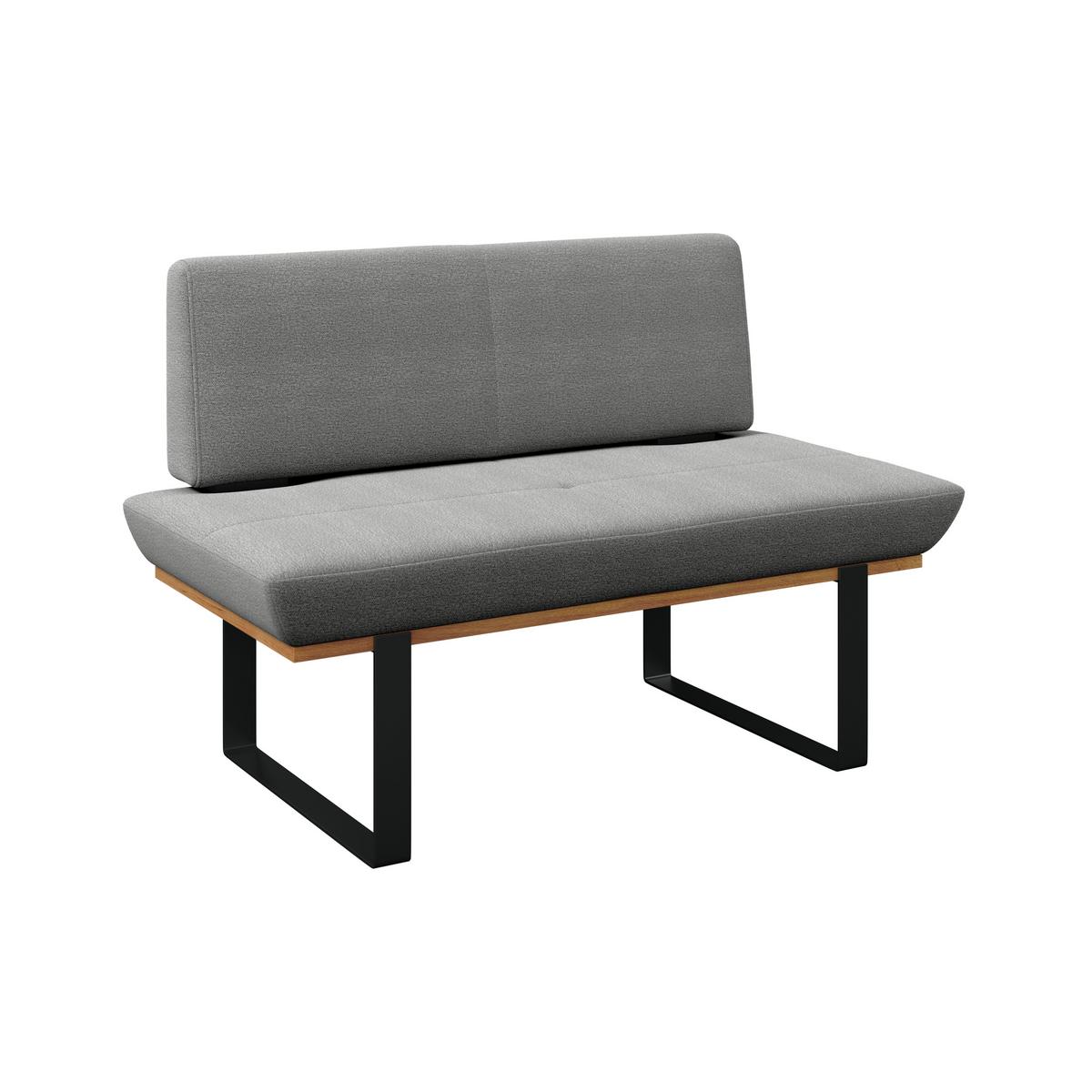 Sitzbank Tristan Webstoff hellgrau, B: 130cm - Hellgrau/Schwarz, MODERN, Holz/Textil (130/48/90cm) - James Wood