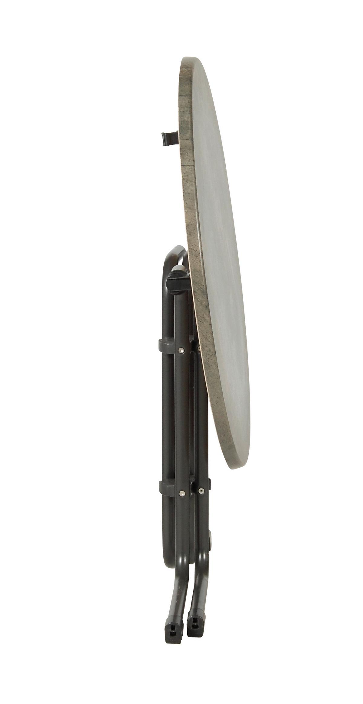 Gartentisch Klappbar Acamp Piazza Aluminium D: 80 cm - Anthrazit/Grau, Basics, Holzwerkstoff/Metall (80/72cm) - Gardenson