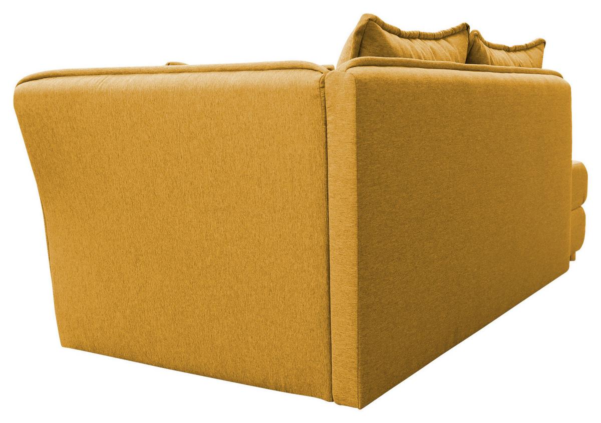 Liege Latte Gelb inkl. Bettkasten Ottomane Rechts - Gelb/Silberfarben, Design, Textil (224/84/99/107cm) - MID.YOU