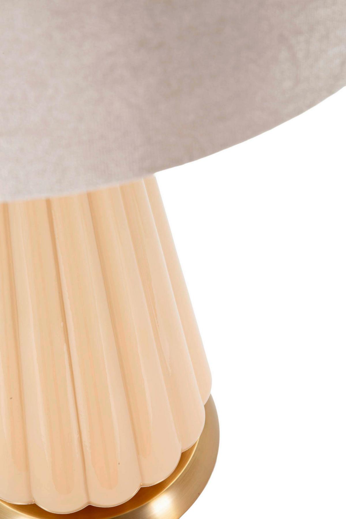 Tischleucht Perly H Perlmutt, Goldfarben B: 36,5cm - Perlmutt/Goldfarben, Basics, Glas/Textil (36.5/68.5/36.5cm)