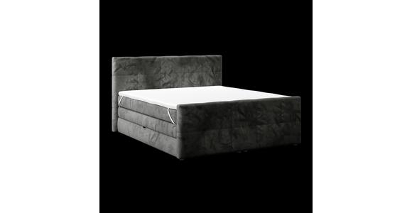 Boxspringbett mit Topper und Bettkasten 160x200 cm Medino - Anthrazit, KONVENTIONELL, Holz/Holzwerkstoff (160/200cm) - Luca Bessoni