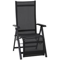 Gartensessel Klappbar Tesoro Metall/textil - Anthrazit/Schwarz, KONVENTIONELL, Kunststoff/Textil (61/111/72cm) - Siena Garden