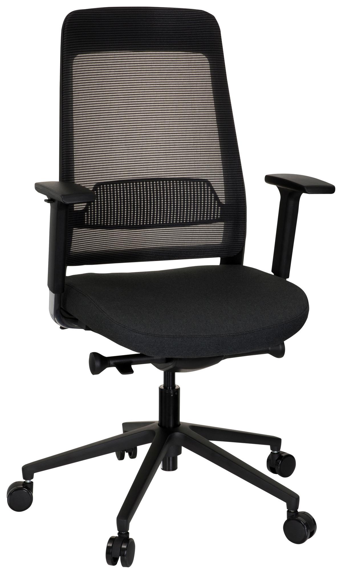 Drehstuhl Chiaro T1 Black Schwarz - Schwarz, MODERN, Kunststoff/Textil (68/117/60cm) - MID.YOU