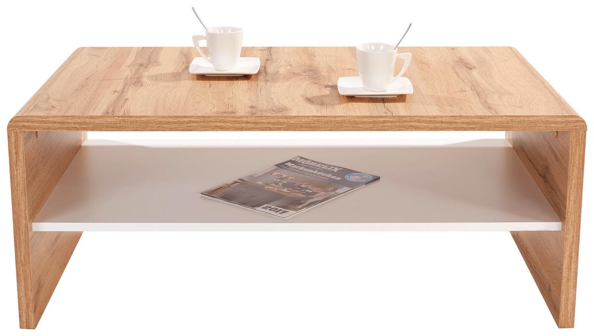 KONFERENČNÍ STOLEK Cala Luna - bílá/dub wotan, Moderní, kompozitní dřevo (100/40/59cm)