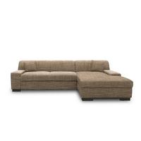 Ecksofa Norma Braun/ Beige Webstoff - Wengefarben/Beige, Design, Textil (268/153cm) - MID.YOU