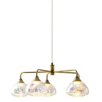 LED-Hängeleuchte Varna H: 120 cm 5-Flamming - Messingfarben, Design, Glas/Metall (50/120cm) - Näve