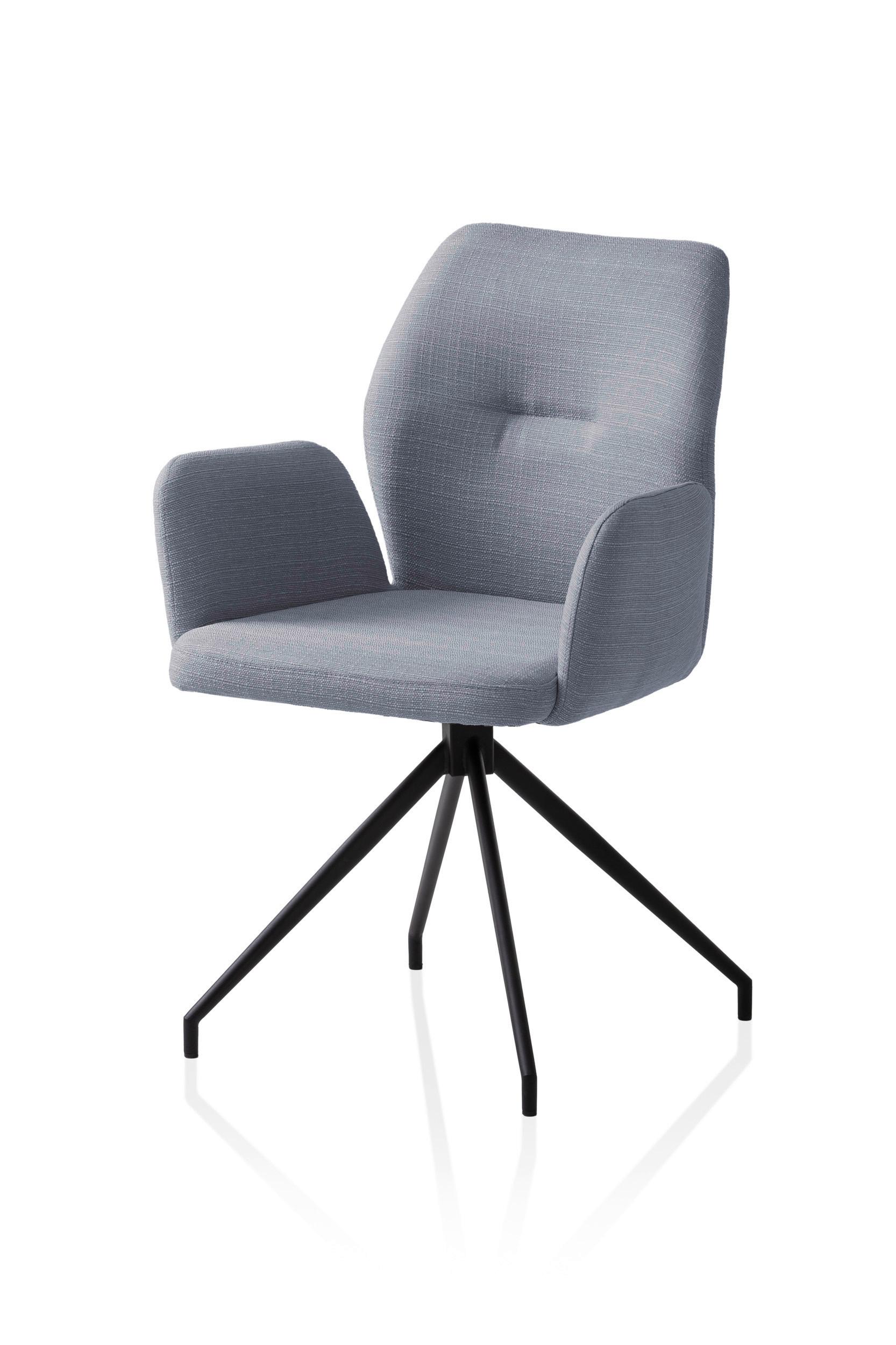 Armlehnstuhl Dunkelgrau B: 59cm - Dunkelgrau/Schwarz, MODERN, Textil/Metall (59/88/58cm) - Livetastic