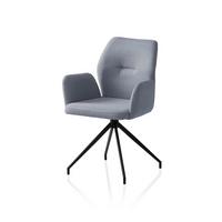 Armlehnstuhl Dunkelgrau B: 59cm - Dunkelgrau/Schwarz, MODERN, Textil/Metall (59/88/58cm) - Livetastic