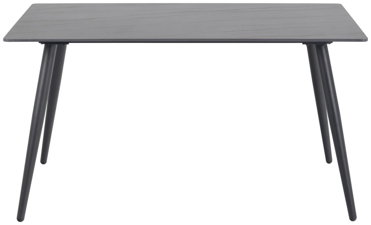 Esstisch Wicklow - Schwarz, MODERN, Keramik/Metall (140/80/75cm) - MID.YOU