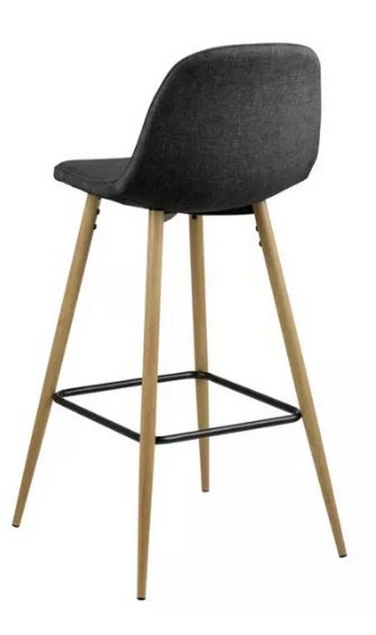 Barhocker mit Lehne Wilma Anthrazit/Eichefarben - Eichefarben/Anthrazit, Basics, Textil/Metall (46,6/101/51cm) - MID.YOU