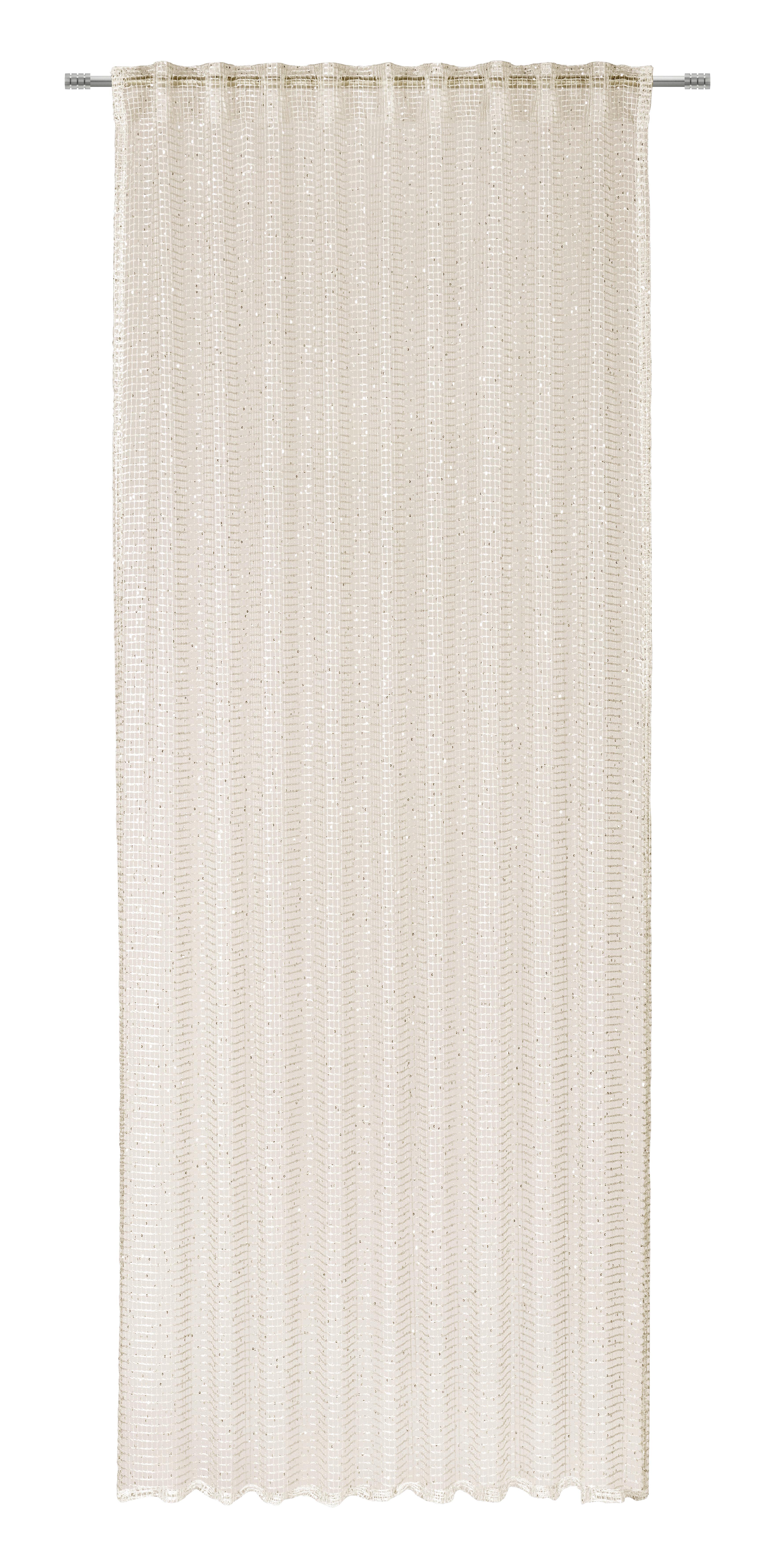 HOTOVÝ ZÁVĚS SPARKLE - šampaňská/béžová, textil (140/245cm) - Mömax
