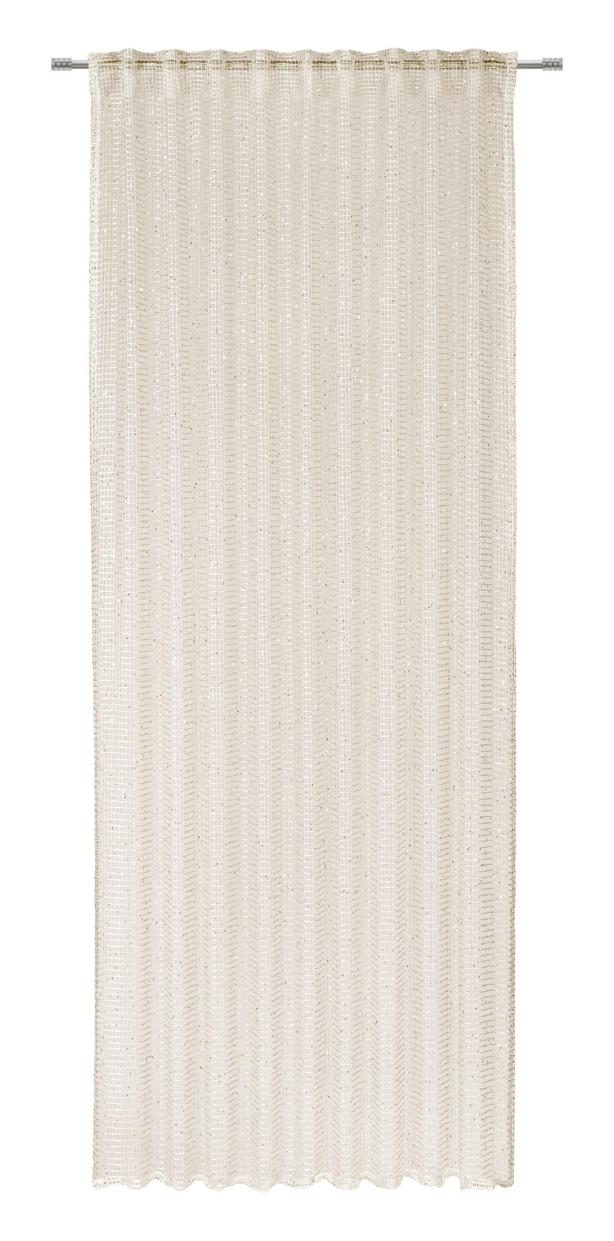 HOTOVÝ ZÁVĚS SPARKLE - šampaňská/béžová, textil (140/245cm) - Mömax
