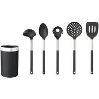 Sada kuchyňského náčiní PETRA - černá/barvy stříbra, Konvenční, kov/plast (10,5/35cm)