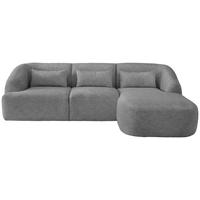 Ecksofa Caponi Silberfarben S: 256x160 Cm - Silberfarben/Schwarz, MODERN, Textil (256/160cm) - Livetastic