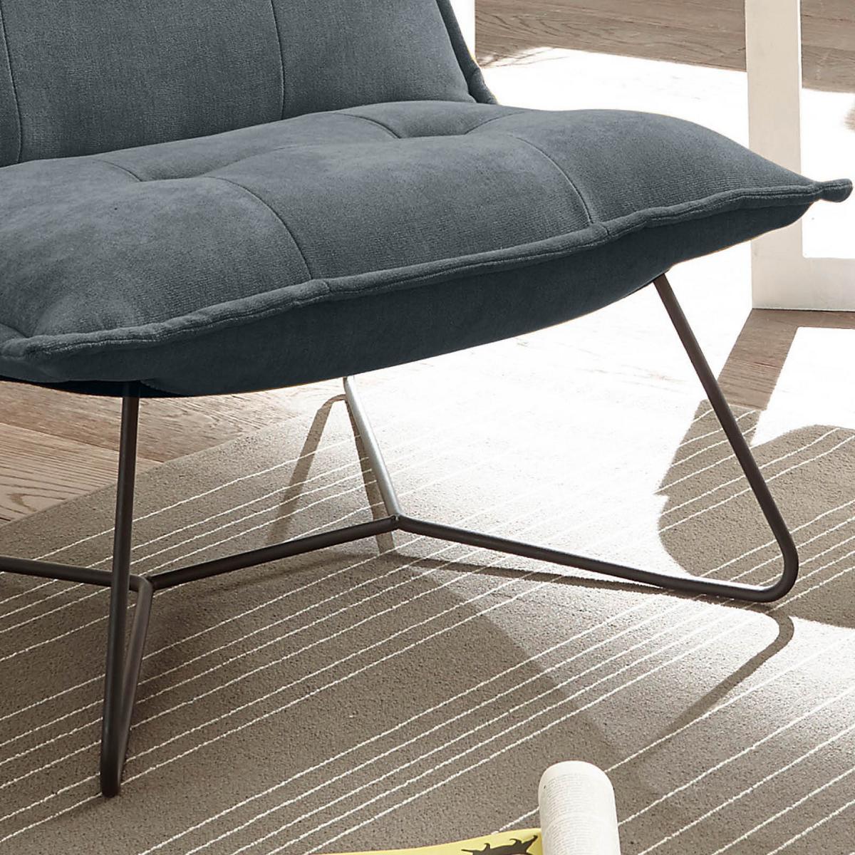 Moderní křeslo Vico šedé - černá/antracitová, Basics, kov/textil (69/76/86cm) - MID.YOU