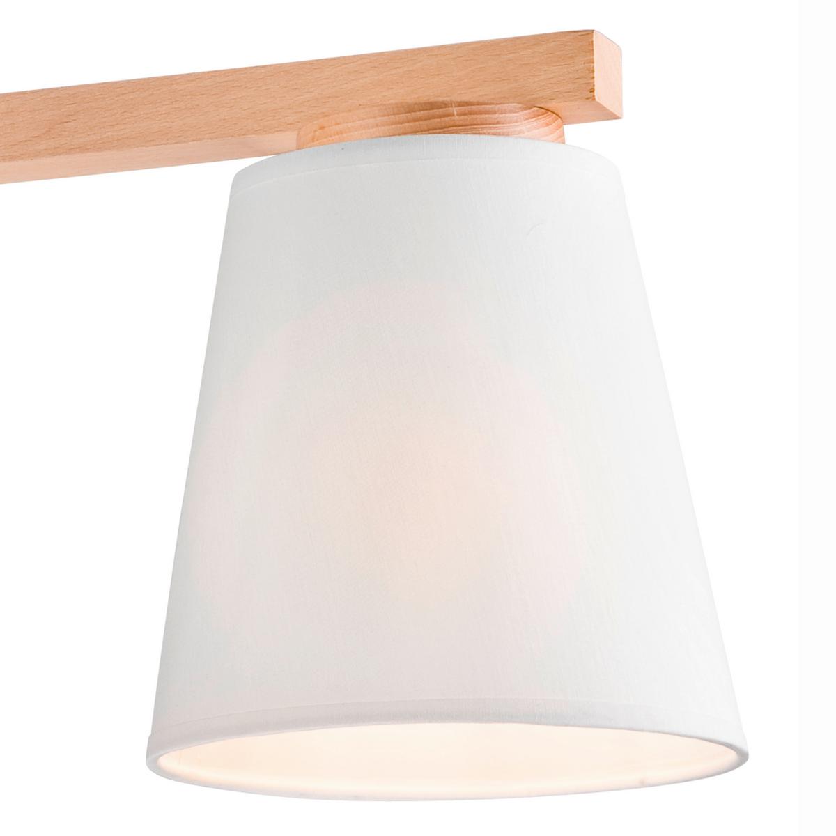 Hängeleuchte lm-5.113_ellie_white_37769 - Weiß Hochglanz, Natur, Holz/Textil (45/45/32cm)