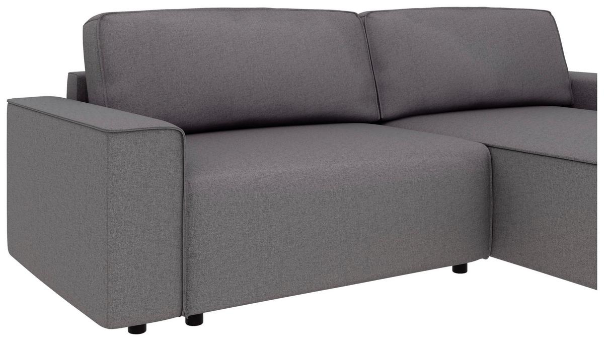 Ecksofa Chance, D.grau S: 265x164 cm - Dunkelgrau/Schwarz, MODERN, Textil (265/164cm) - Trendmanufaktur