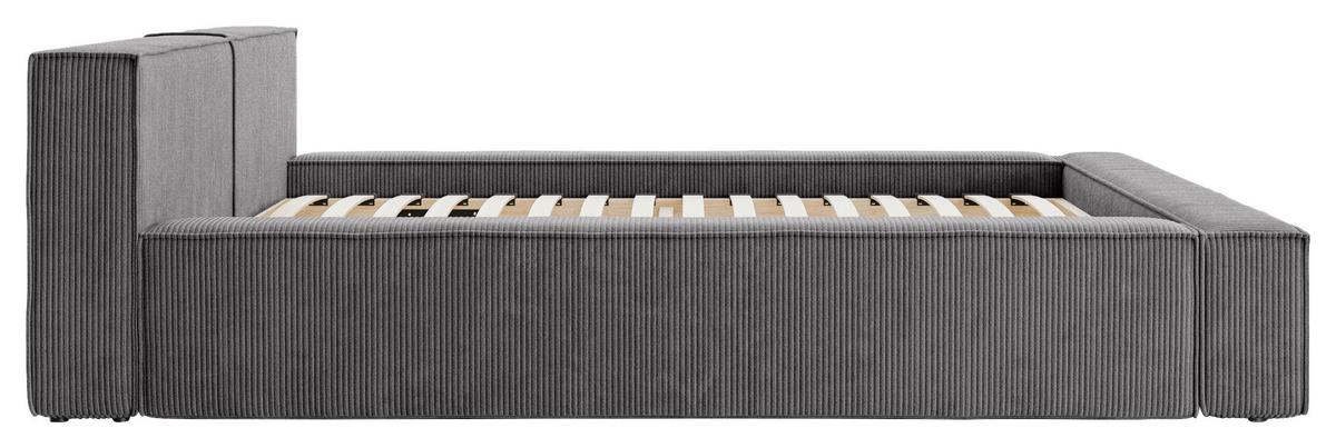 Polsterbett inkl. Lattenrost 140x200 - Beige/Schwarz, Basics, Holz/Textil (160/200cm) - Livetastic