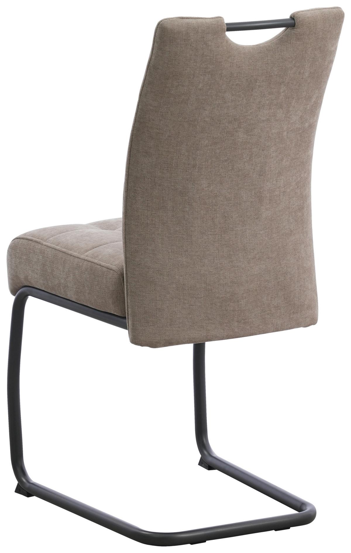 Schwingstuhl Vilnius Dunkelgrau/Beige B: 44 cm - Dunkelgrau/Beige, MODERN, Textil/Metall (44/95/61cm) - MID.YOU