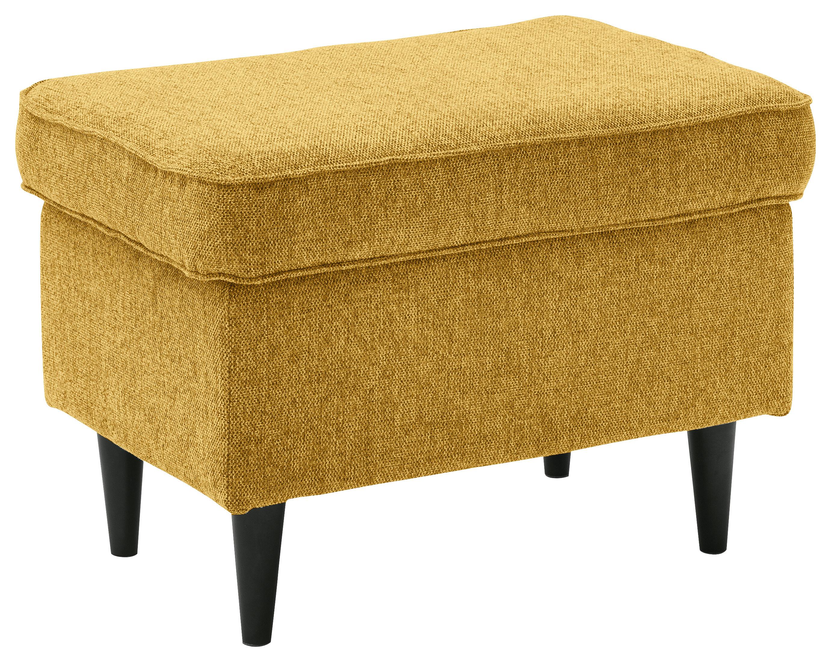 Hocker Oskar - Gelb/Schwarz, Basics, Holzwerkstoff/Textil (63/43/42cm) - MID.YOU