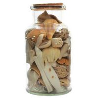 Dekoflasche Flora Naturfarben, 14x27 cm - Naturfarben, LIFESTYLE, Glas/Naturmaterialien (14/27/14cm) - Kayoom