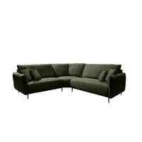 Ecksofa Vanilla Dunkelgrün S: 256x256 cm - Dunkelgrün/Schwarz, Design, Textil (256/256cm) - Livetastic