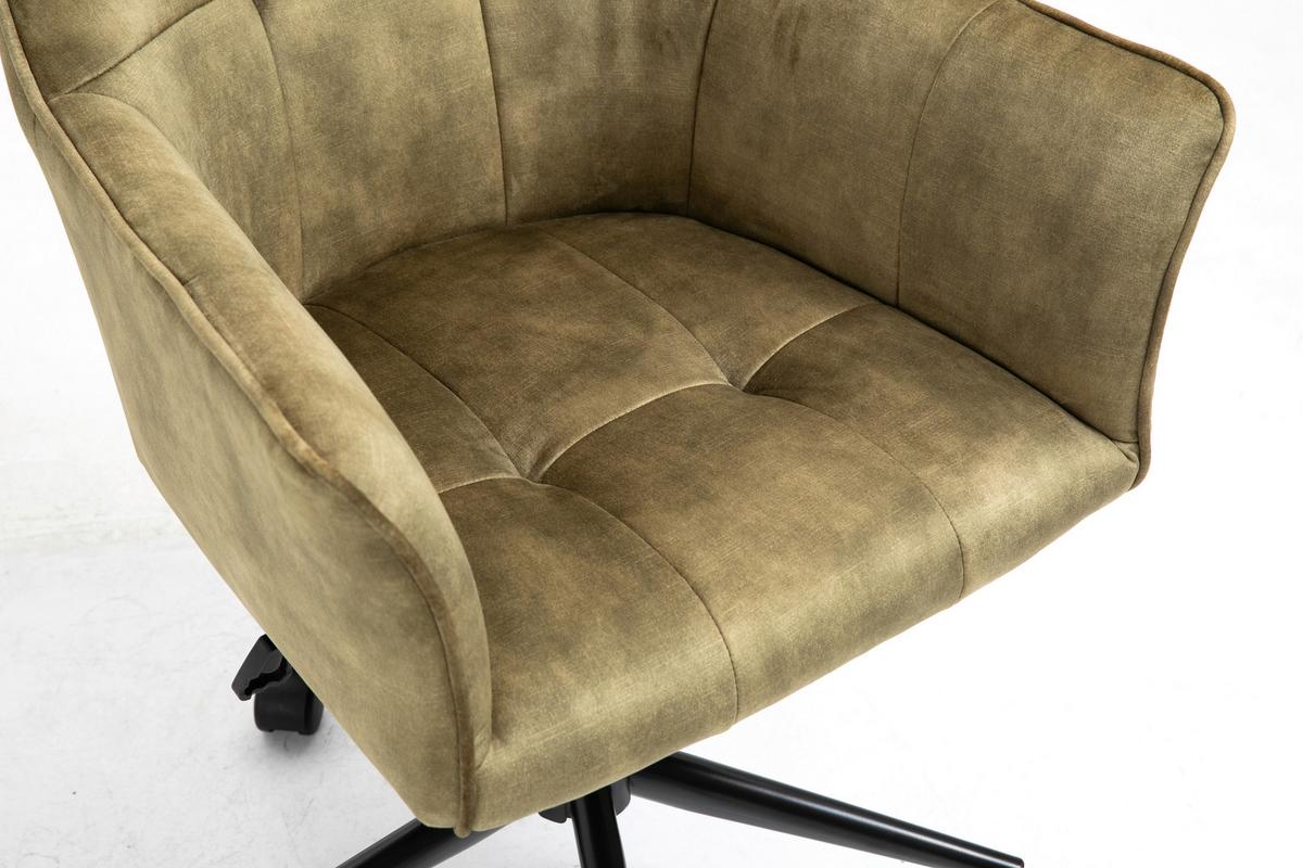 Drehstuhl Kipper - Schwarz/Olivgrün, MODERN, Kunststoff/Textil (60/90/61cm) - MID.YOU