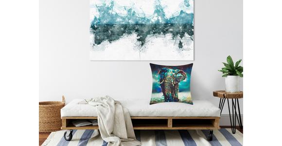 Zierkissen Africa 40x40 Polyester Blau Mit Zipp - Blau, ROMANTIK / LANDHAUS, Textil (40/40cm) - James Wood