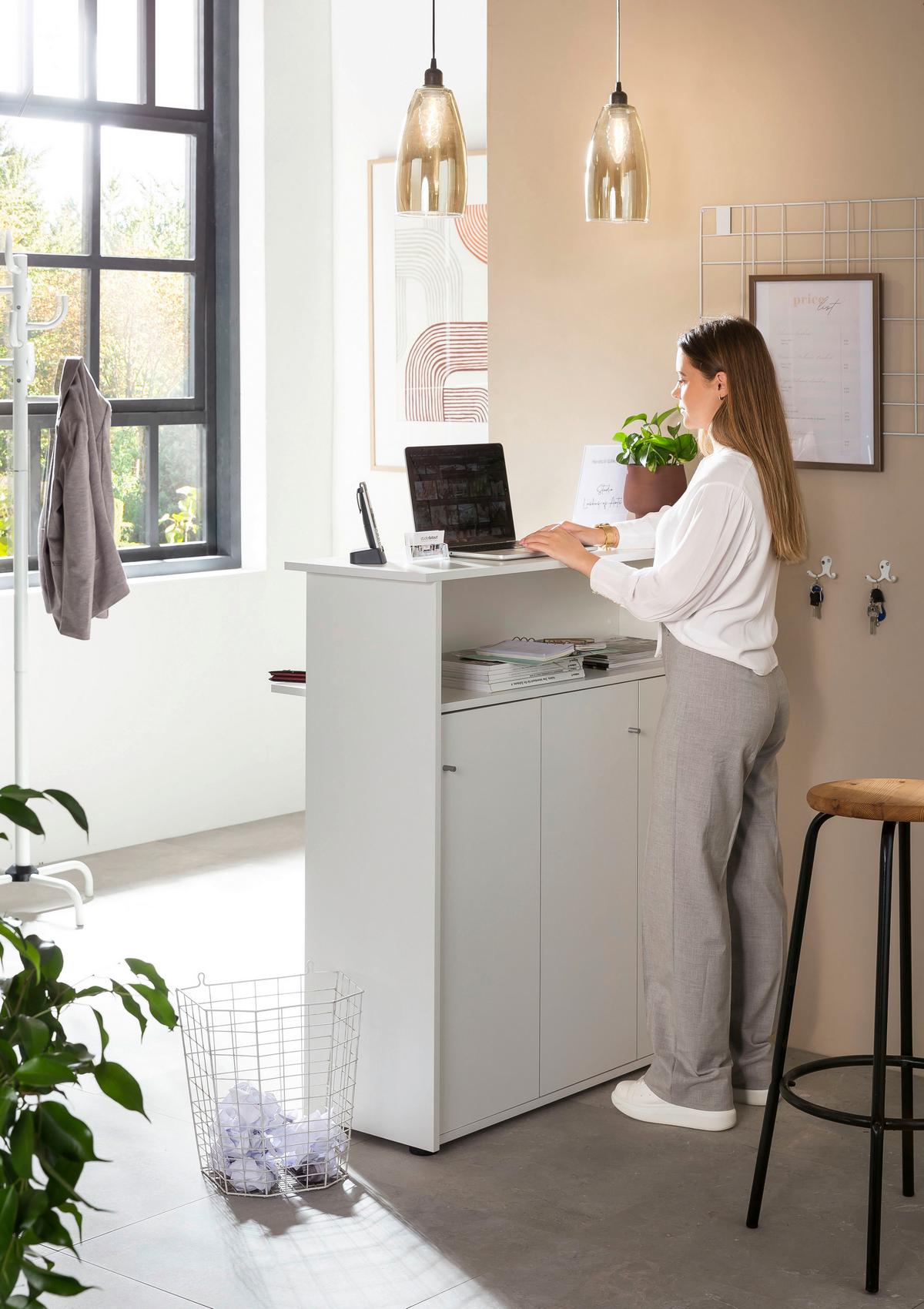 Bartisch Serie 400 - Weiß, MODERN, Holzwerkstoff (44/107/111cm) - MID.YOU