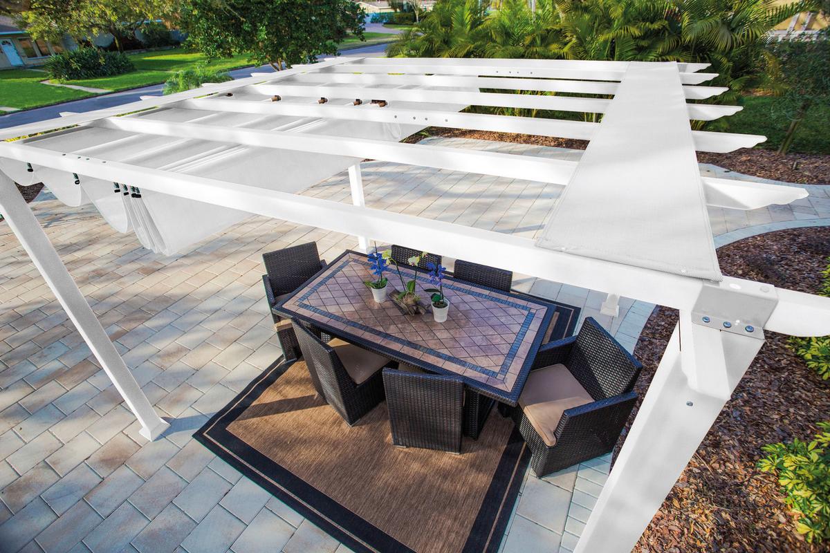 Pavillon Florenz 505x350cm Wetterfest - Weiß, Basics, Kunststoff/Metall (505/236/350cm)