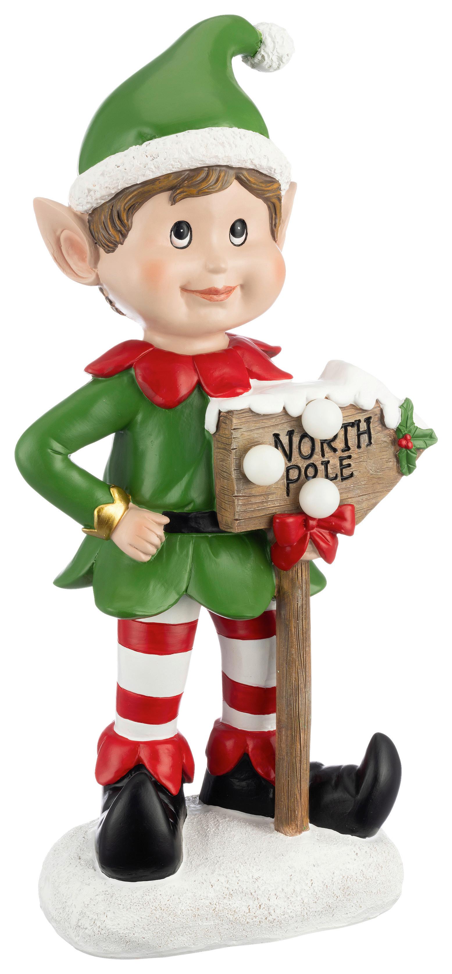 Dekoelfe Arminas - Rot/Weiß, KONVENTIONELL, Kunststoff (17,5/11/39cm) - Luca Bessoni