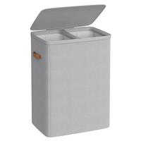 Kôš na bielizeň, sivá - sivá, Trend, textil/plast (56/75/40cm) - Boxxx