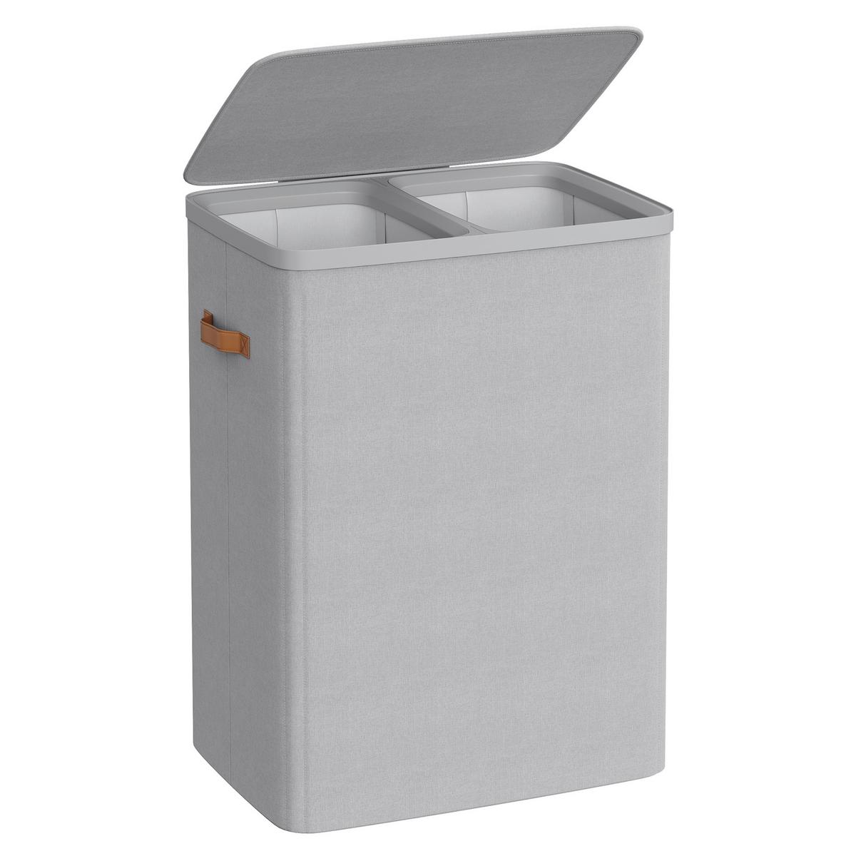 Kôš na bielizeň, sivá - sivá, Trend, textil/plast (56/75/40cm) - Boxxx