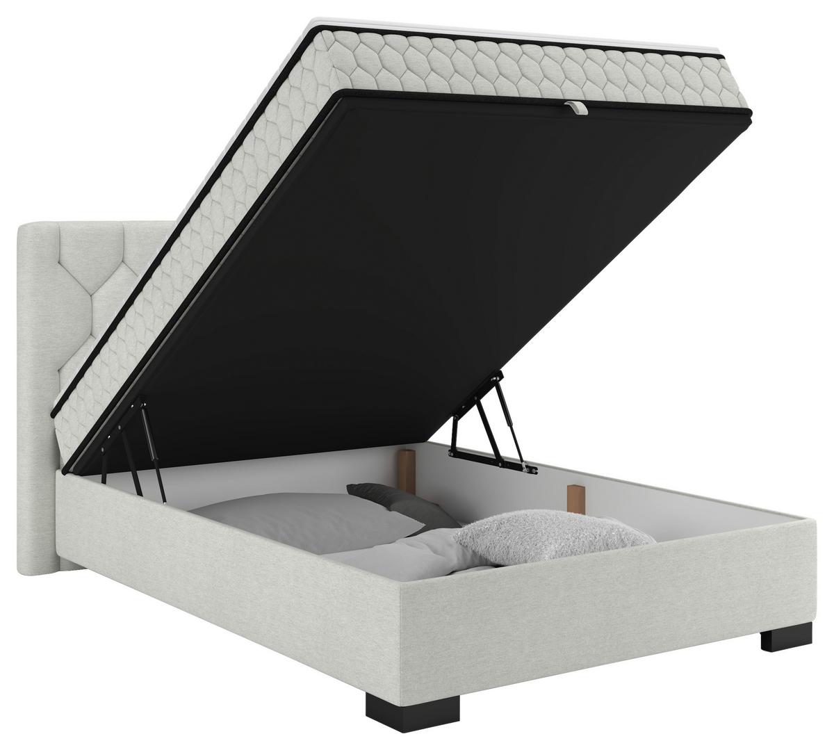 Americká postel MAYA D 140/200 cm, světle šedá - černá/světle šedá, Konvenční, dřevo/kompozitní dřevo (140/200cm) - Mömax