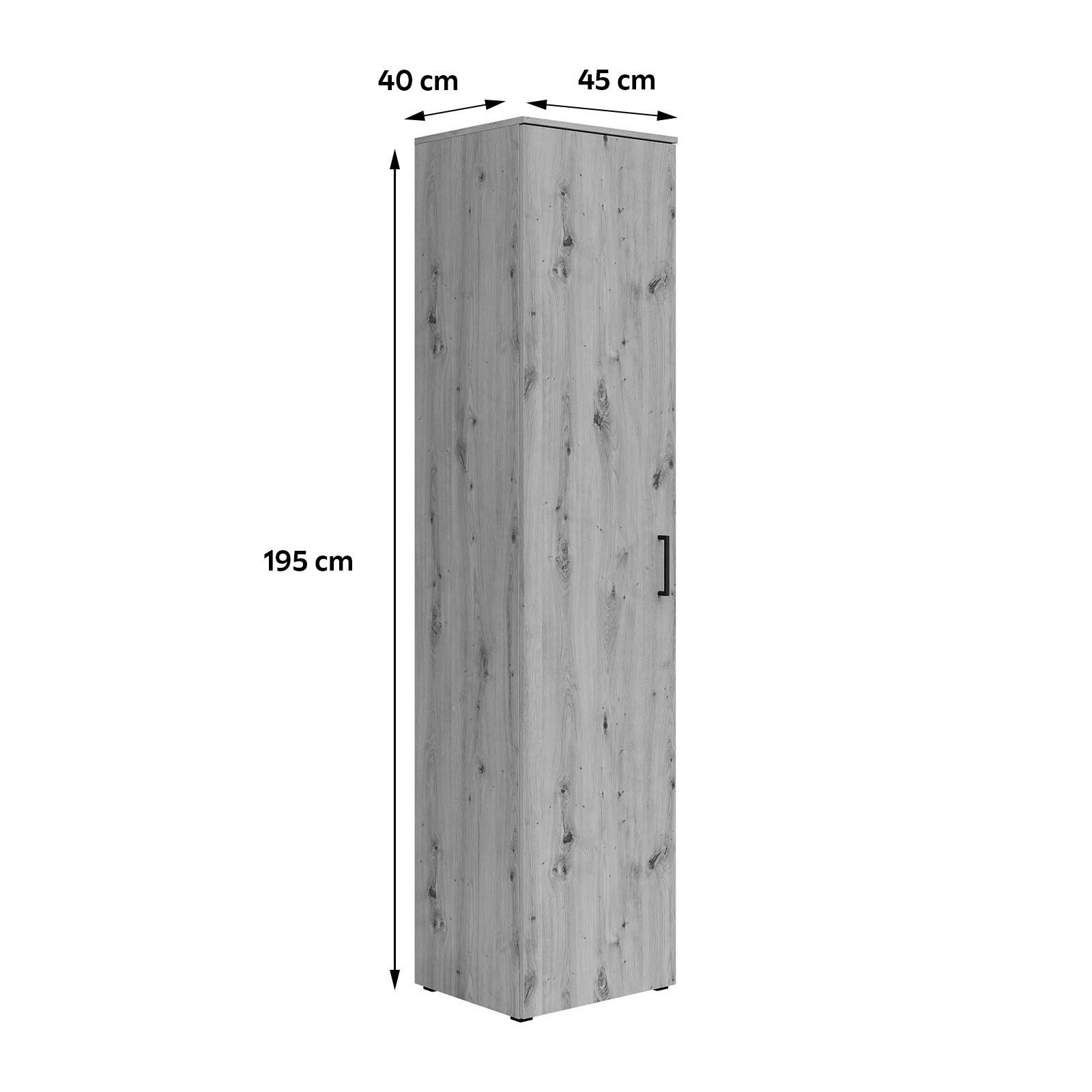 Szekrény Cabinet - Artisan tölgy, Modern, faalapú anyag (45/195/40cm)