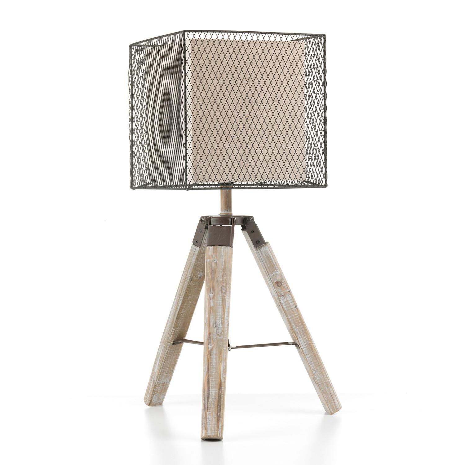 Tischleuchte Zazu Cognac L: 36 cm - Cognac, Basics, Holz/Kunststoff (36/36/64cm)