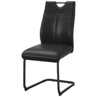 Schwingstuhl Nexus Schwarz B: 45 cm - Schwarz, MODERN, Leder/Metall (45/97/63cm) - Livetastic