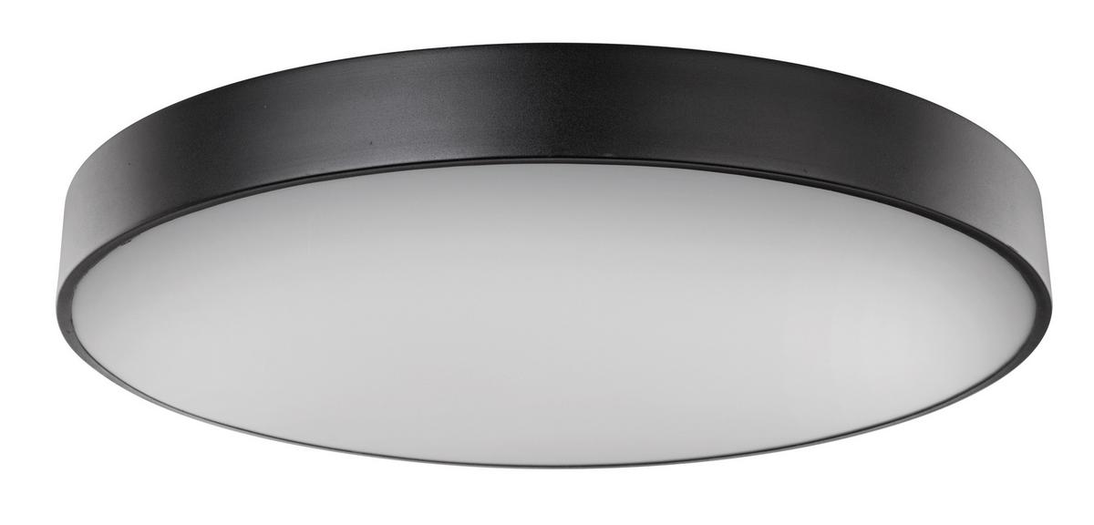 LED-Deckenleuchte Wiss Ø 60 cm mit Fernbedienung - Schwarz/Weiß, Basics, Kunststoff/Metall (60/10,5cm) - Globo