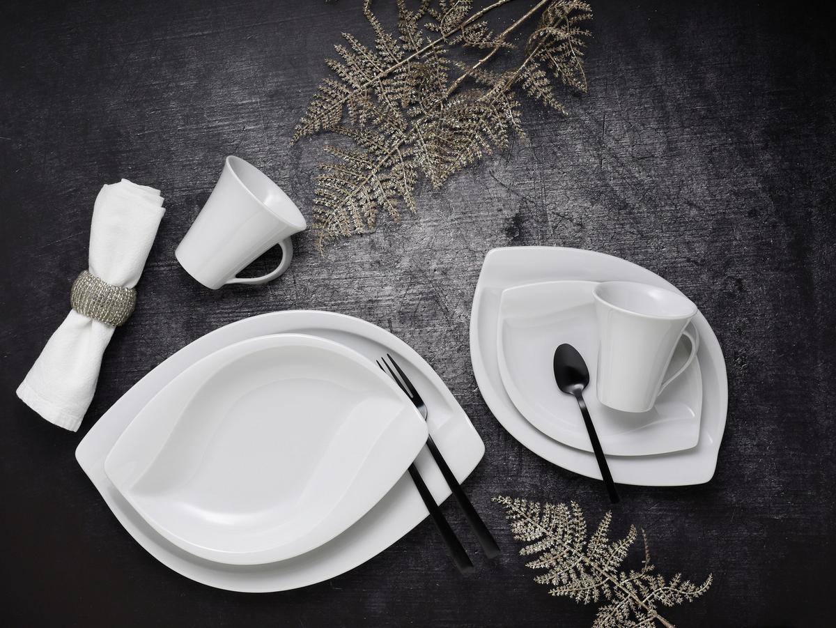 Kombinovaný servis Acacia, 30 dielna pre 6 osôb - biela, Basics, keramika (41/37/30cm) - Creatable