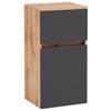 Unterschrank Kopenhagen B: 40 cm Grau/Eiche Dekor - Eichefarben/Silberfarben, KONVENTIONELL, Holzwerkstoff (40/79/35cm) - Held