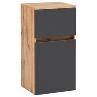 Unterschrank Kopenhagen B: 40 cm Grau/Eiche Dekor - Eichefarben/Silberfarben, KONVENTIONELL, Holzwerkstoff (40/79/35cm) - Held