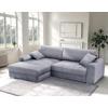 Ecksofa Laranca Blaugrau S: 177x269 cm - Chromfarben/Blaugrau, Design, Textil (177/269cm) - Livetastic