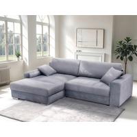 Ecksofa Laranca Blaugrau S: 177x269 cm - Chromfarben/Blaugrau, Design, Textil (177/269cm) - Livetastic