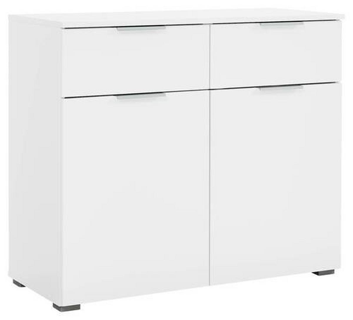 Kommode B: 93 Cm Alabama, Weiß - Alufarben/Weiß, MODERN, Holzwerkstoff (93/81/42cm) - Rauch Möbel
