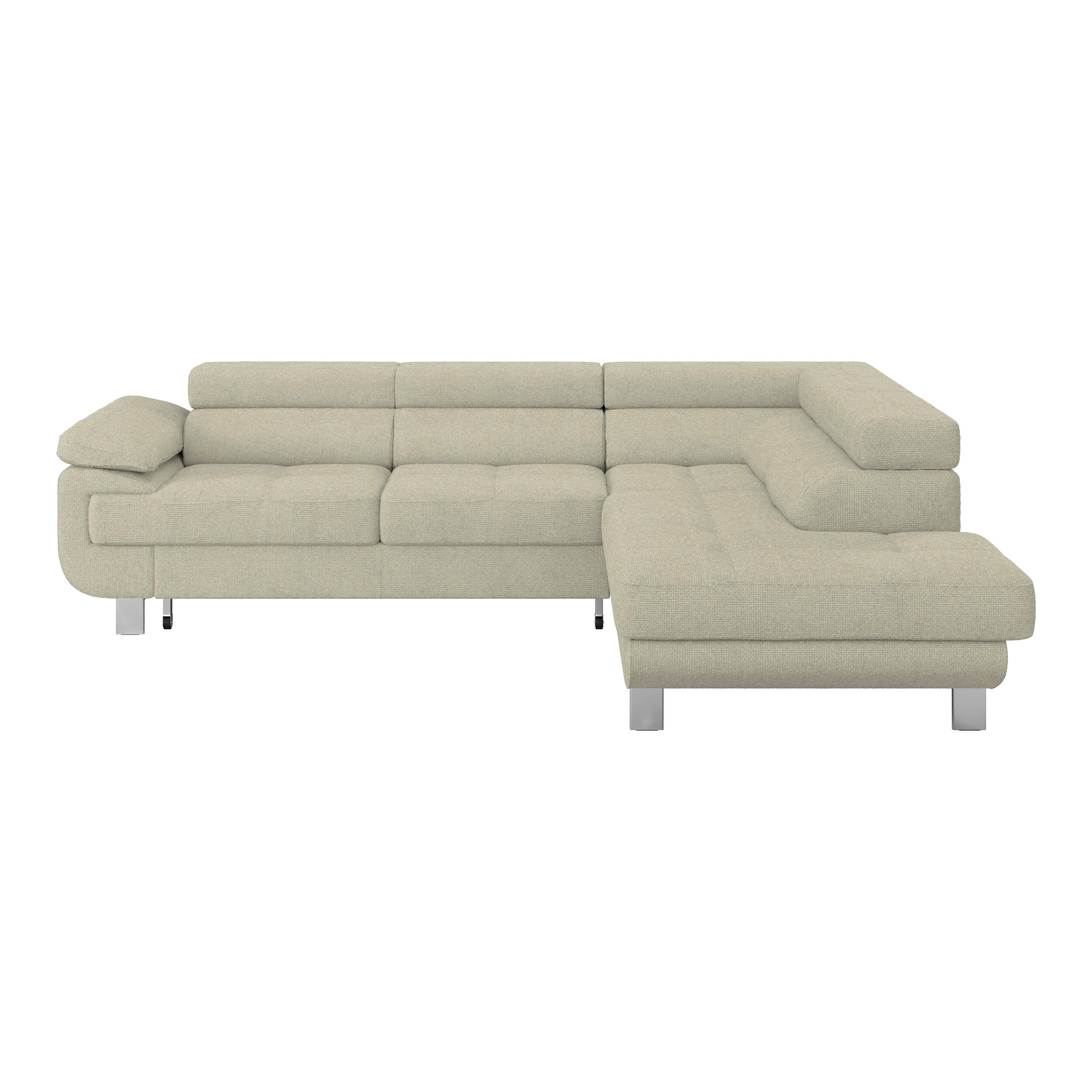 Ecksofa mit Schlaffunktion & Bettk. Sandfarben 270x230cm - Sandfarben, MODERN, Textil (270/230cm) - Ondega