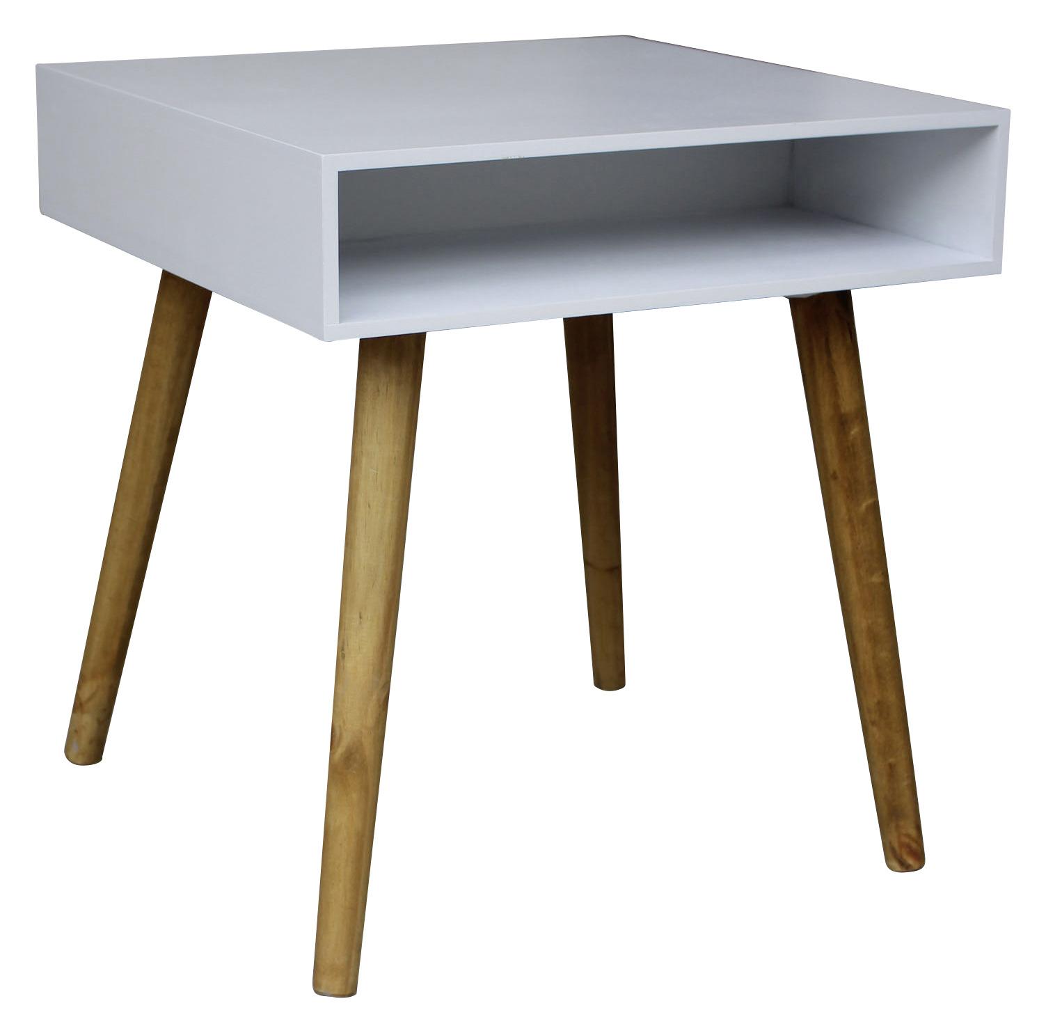 Odkládací Stolek Alina - bílá/barvy dubu, Moderní, kompozitní dřevo (45/49/45cm)