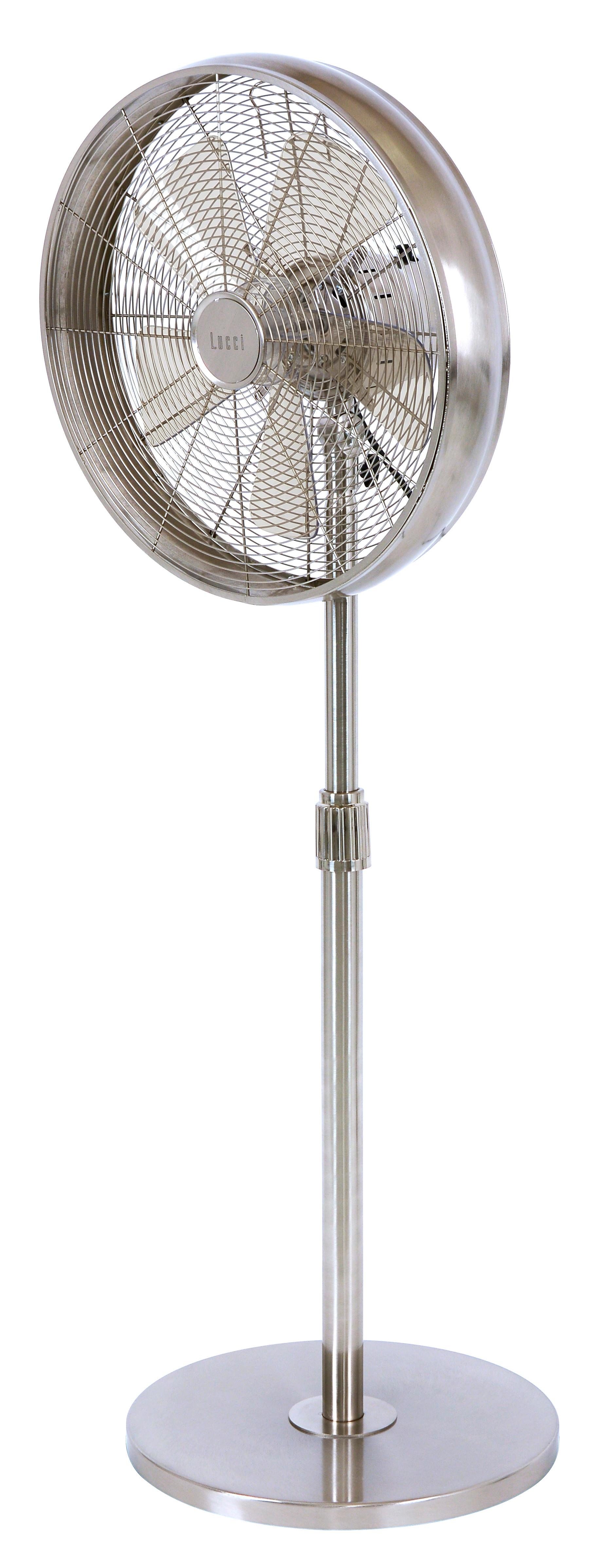 Standventilator 50 Watt Pedestal H: 150 Cm - Chromfarben, Basics, Metall (41/150/41cm)