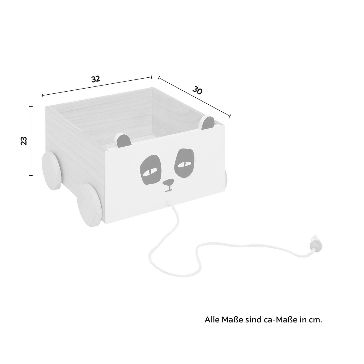 Box na kolieskach LANNY - sivá/prírodná farba, Modern, drevo (32/23/30cm) - Bessagi Kids
