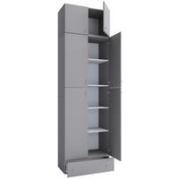 Schuhschrank Lona XXL Grau B: 70 cm - Schwarz/Grau, MODERN, Holzwerkstoff (70/240/39cm) - MID.YOU