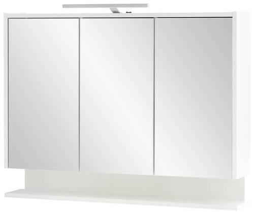 Spiegelschrank Flag Mit Led 3 Türen, Weiß - Weiß Hochglanz/Weiß, MODERN, Glas/Holzwerkstoff (93,5/71,4/16cm) - MID.YOU